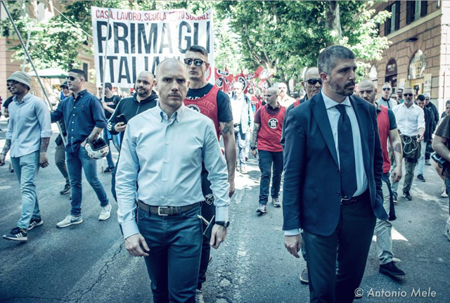 Mauro Antonini, candidato presidente della Regione Lazio per CasaPound e Simone Di Stefano, candidato premier per CPI - Foto Antonio Mele