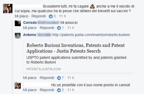 Le minacce a Roberto Burioni su facebook Le minacce a Roberto Burioni su facebook