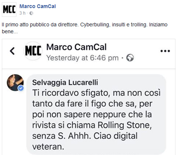 Selvaggia lucarelli rolling stone screenshot