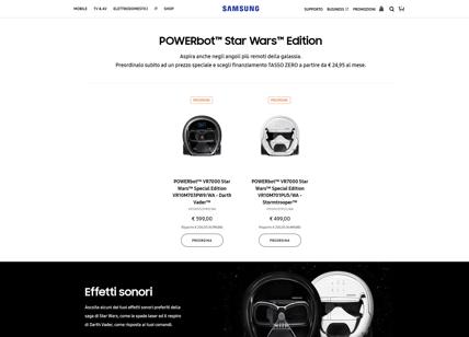 Samsung: arrivano anche in Italia i 'droidi' aspirapolvere PowerBot StarWars