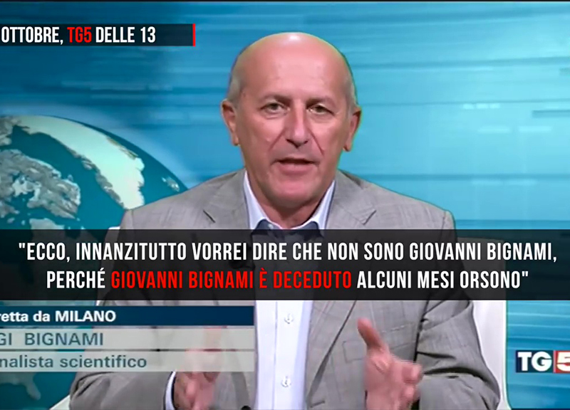 Tg5 gaffe bignami