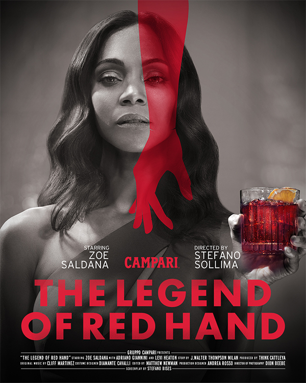 Il poster di "The legend of the red hand" il corto di Campari Il poster di "The legend of the red hand" il corto di Campari
