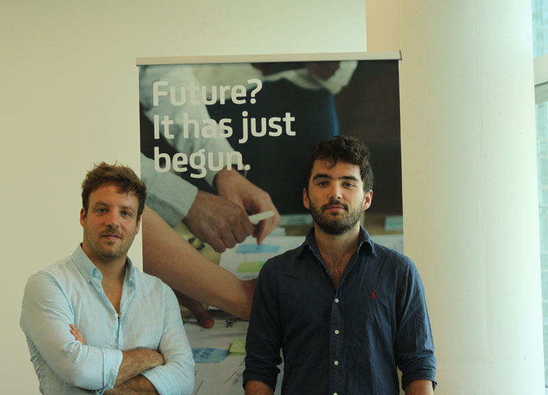Filippo Rocca e Fabio Rigato di Bandyer (Milano), startup che ha vinto la sezione Digital di #UniCreditStartLab 2017, che ha sviluppato un proprio servizio dedicato al segmento B2B su tecnologia WebRTC che consente la comunicazione senza l'installazione di alcun tipo di software.
