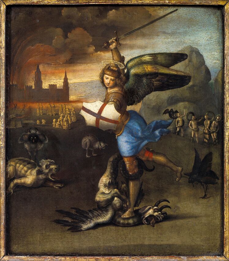 Raffaello - San Michele, 1503-1504 c. - Museo del Louvre - Parigi Raffaello - San Michele, 1503-1504 c. - Museo del Louvre - Parigi