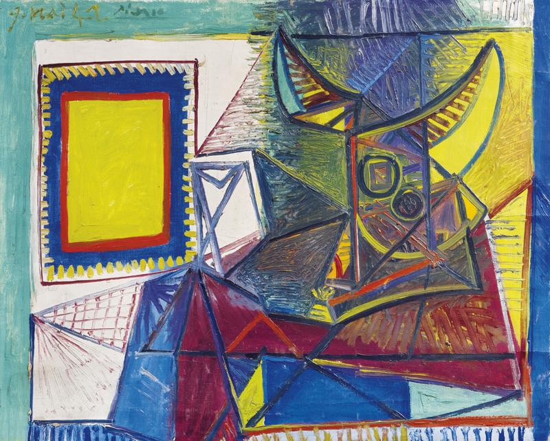 Pablo  Picasso    Natura morta con testa di toro, 1942, olio su tela