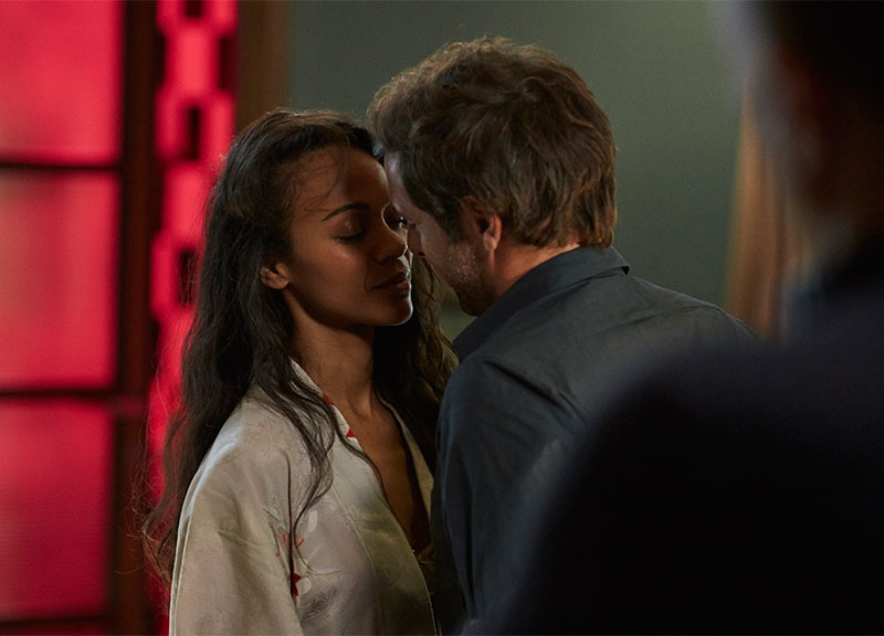 Adriano Giannini and Zoe Saldana filming for The Legend of Red Hand Adriano Giannini and Zoe Saldana filming for The Legend of Red Hand