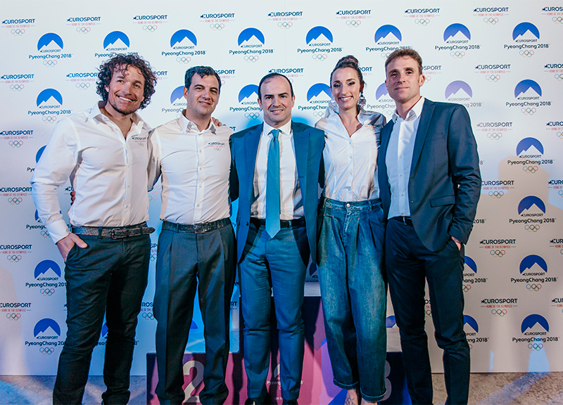 Eurosport da sinistra Giorgio Rocca, Ettore Miraglia, Alessandro Araimo, Elisa Di Francisca, Alessandro Acton