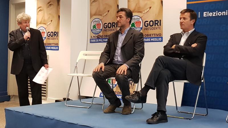 La presentazione della lista Obiettivo Lombardia per le Autonomie: Maurizio Antoniazzi, Corrado Tomasi e Giorgio Gori La presentazione della lista Obiettivo Lombardia per le Autonomie: Maurizio Antoniazzi, Corrado Tomasi e Giorgio Gori