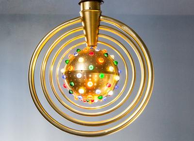 miart 2018 Carlo Mollino Ceiling lamp from Lutrario Hall Turin, 1962 64