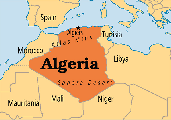 Mappa dell'Algeria Mappa dell'Algeria