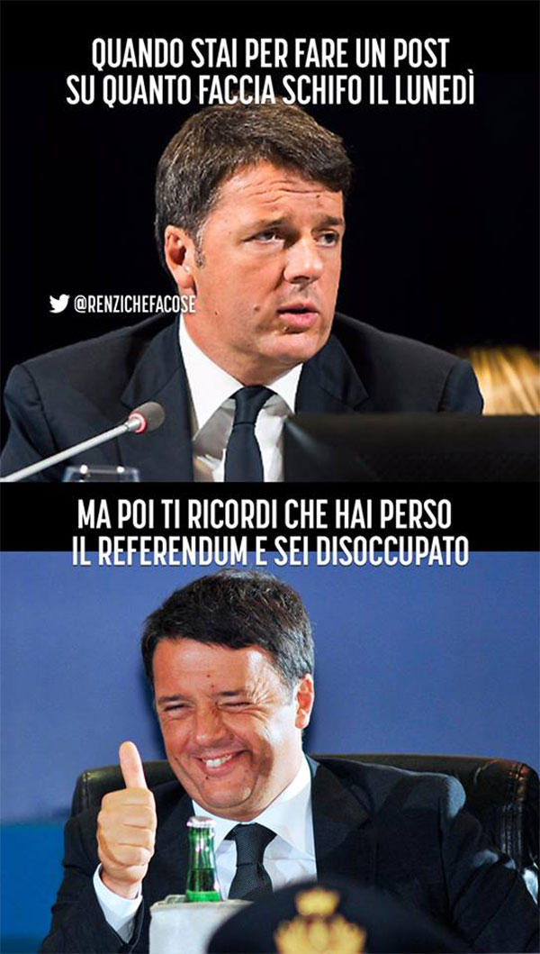 Dalla pagina Facebook: Matteo Renzi che fa cose Dalla pagina Facebook: Matteo Renzi che fa cose