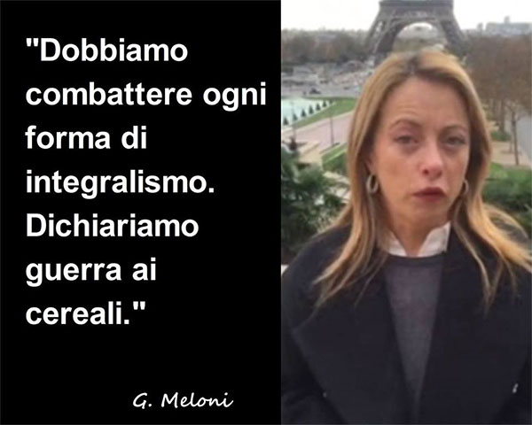 Meme politica Meloni da guerra 2