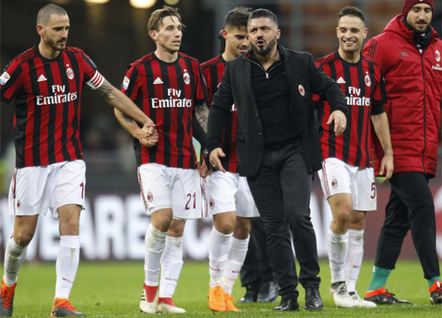 MILAN: Gattuso, Bonucci, Biglia, Bonaventura (foto Lapresse) MILAN: Gattuso, Bonucci, Biglia, Bonaventura (foto Lapresse)