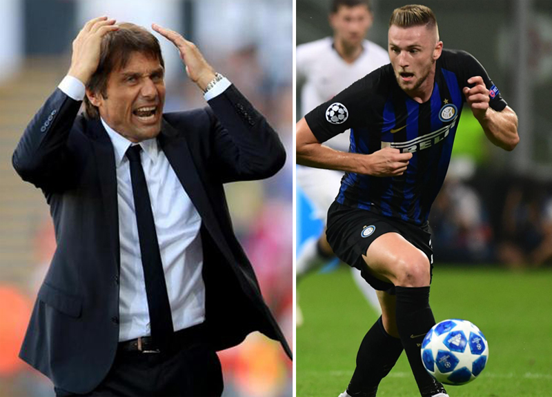 Antonio Conte - Milan Skriniar (foto Lapresse) Antonio Conte - Milan Skriniar (foto Lapresse)