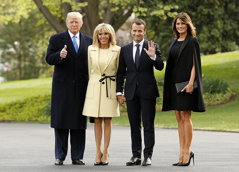 brigitte macron melania trump ape