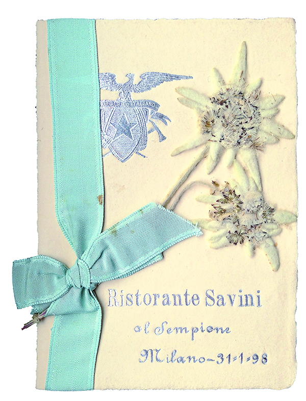 [CAI] – RISTORANTE SAVINI ,1898; copertina.