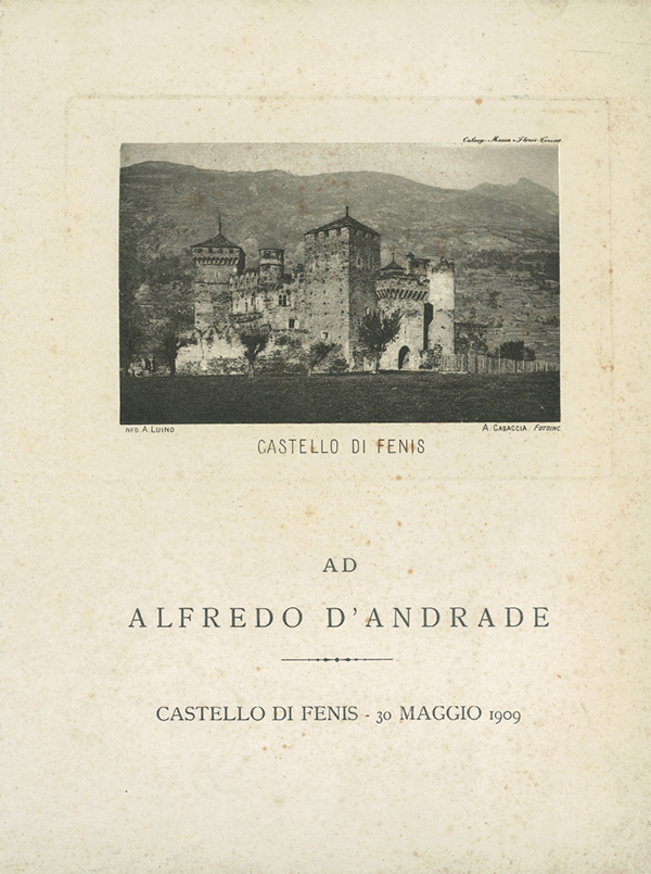 AD ALFREDO D’ANDRADE, 1909; copertina. AD ALFREDO D’ANDRADE, 1909; copertina.