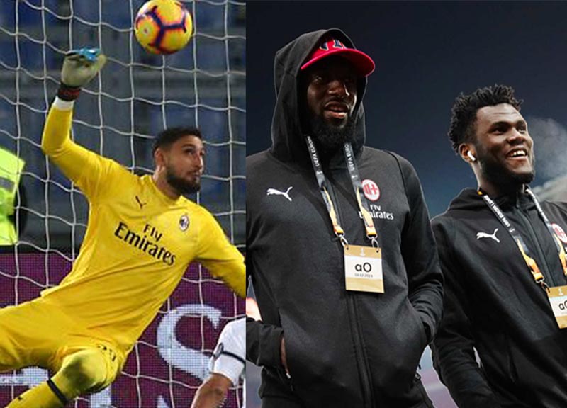 DONNARUMMA, BAKAYOKO E KESSIE (foto Lapresse) DONNARUMMA, BAKAYOKO E KESSIE (foto Lapresse)