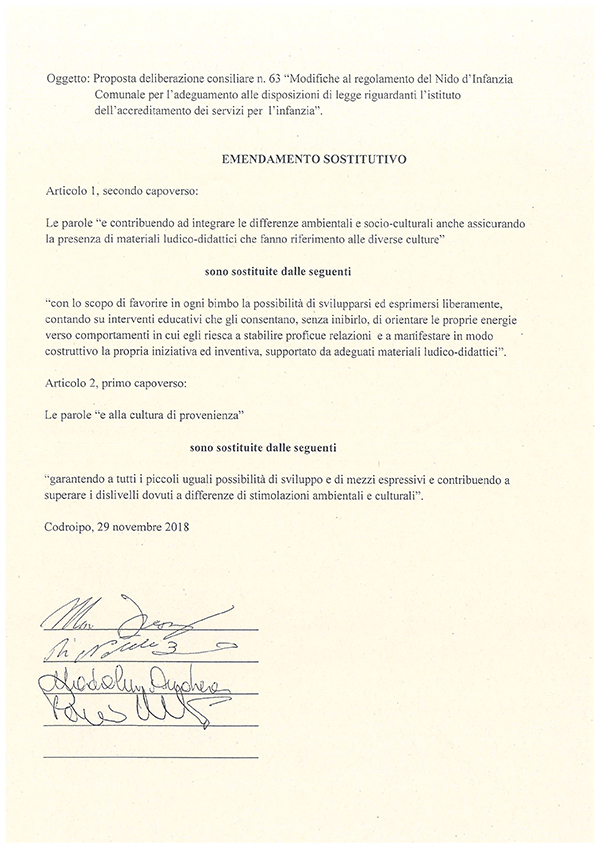 emendamento sostitutivo
