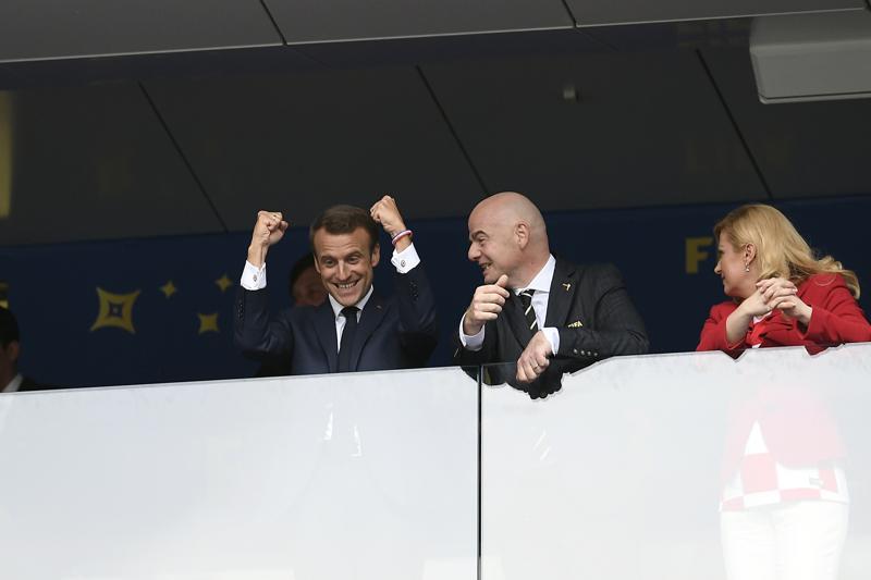 Emmanuel Macron, Gianni Infantino, Kolinda Grabar Kitarovic