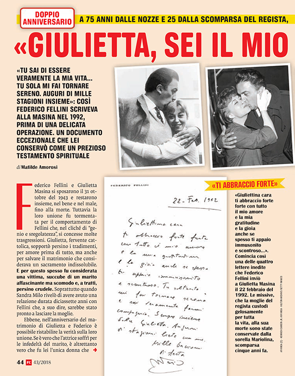 Famiglia Cristiana Quattro lettere inedite di Federico Fellini 1
