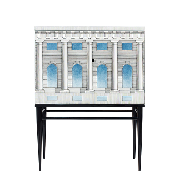 Fornasetti 04 SMALL RISED CABINET ARCHITETTURA CELESTE HR   02