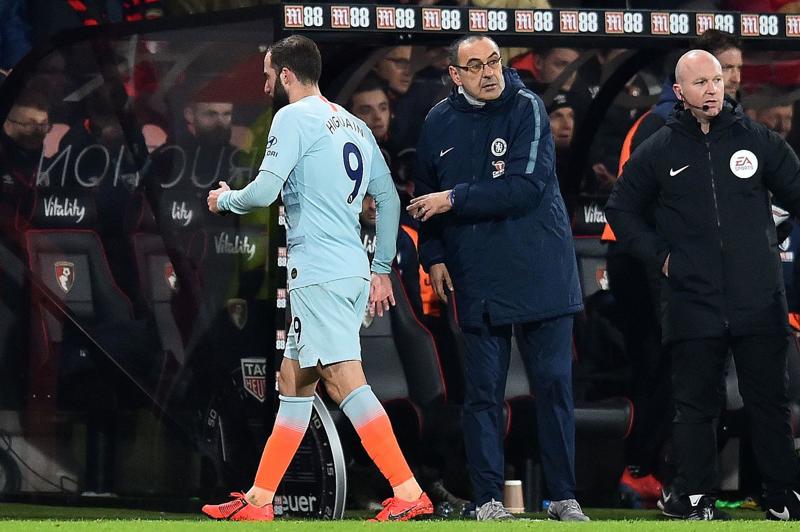 HIGUAIN E SARRI (foto Lapresse) HIGUAIN E SARRI (foto Lapresse)