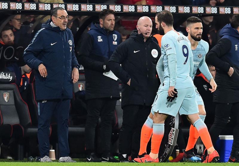HIGUAIN E SARRI (foto Lapresse) HIGUAIN E SARRI (foto Lapresse)