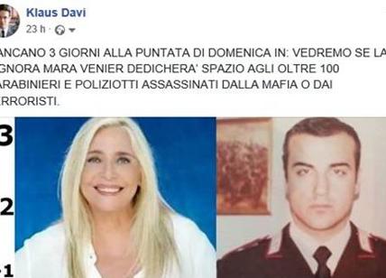 Cucchi, Klaus Davi attacca Mara Venier: "Dia spazio ai carabinieri martiri"