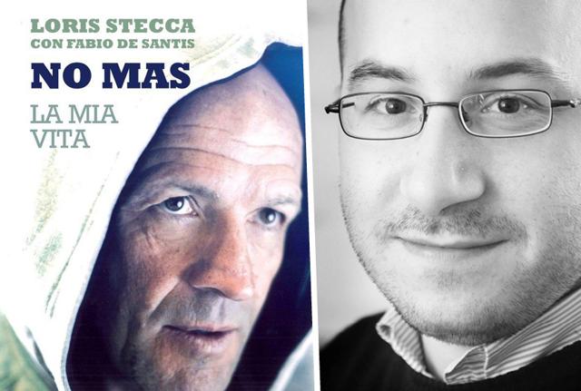 Loris Stecca sulla copertina della biografia “No Mas – La mia vita”, scritta da Fabio De Santis (a destra) Loris Stecca sulla copertina della biografia “No Mas – La mia vita”, scritta da Fabio De Santis (a destra)