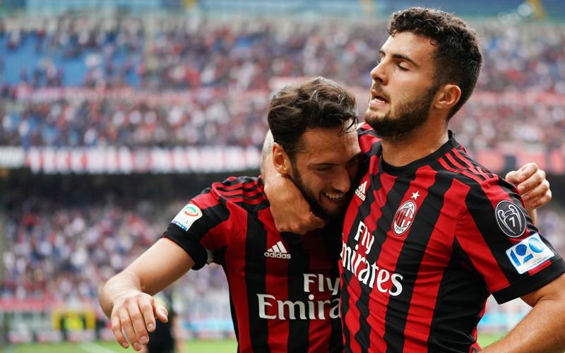 Patrick Cutrone e Hakan Calhanoglu (foto Lapresse) Patrick Cutrone e Hakan Calhanoglu (foto Lapresse)