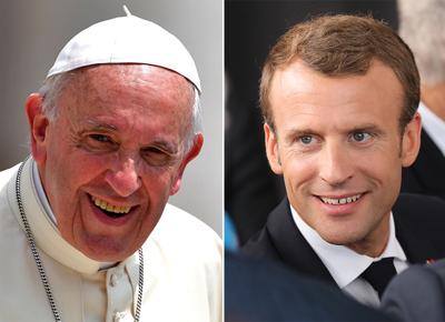 papa francesco macron ape