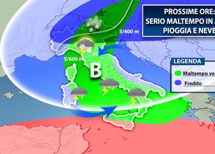 Previsioni meteo freddo: pioggia, vento e neve sull'Italia. METEO NEWS
