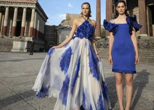 Il cuore di Roma color blu Balestra, omaggio alla moda: il CentroÂ s'accende