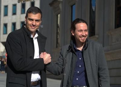 Sanchez e Pablo Iglesias
