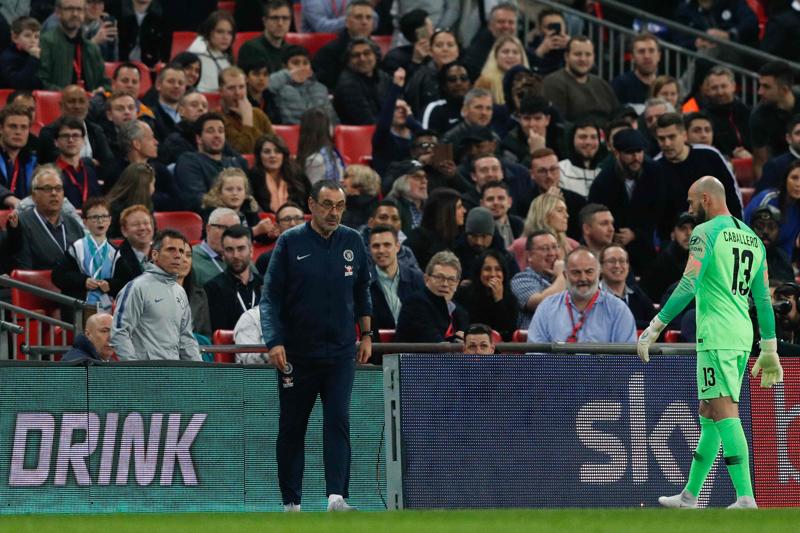 Sarri e Kepa (foto Lapresse) Sarri e Kepa (foto Lapresse)