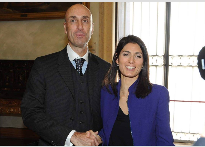 Luca Lanzalone Virginia Raggi Stadio della Roma