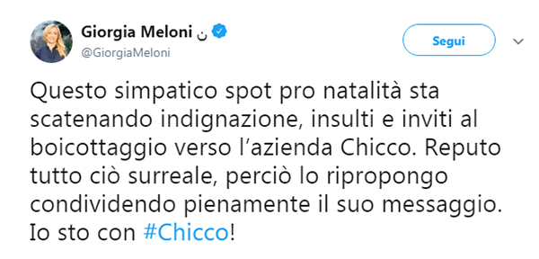 Tweet meloni