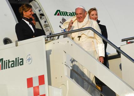 Papa Francesco in partenza da Fiumicino per il viaggio apostolico in Africa
