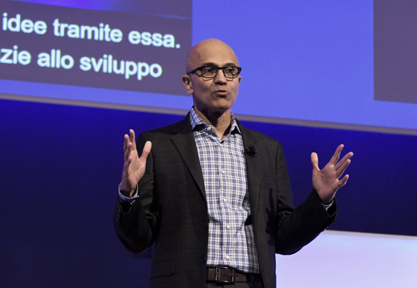 Satya Nadella CEO Microsoft all'Università Bocconi di Milano