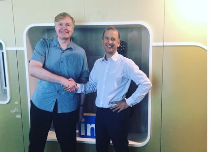 Marco Alverà, AD Snam, incontra Allen Blue, cofondatore di Linkedin