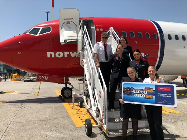 Norwegian scalda i motori ed inaugura il nuovo collegamento da Napoli per Oslo