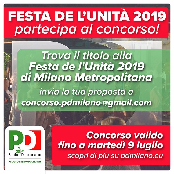 Card concorso festa unità 2019