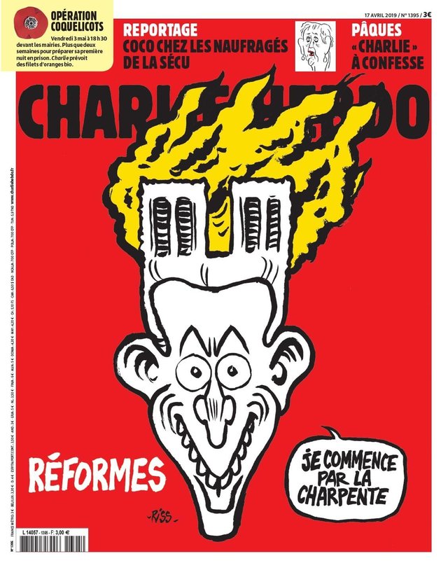 charlie hebdo notre dame macron