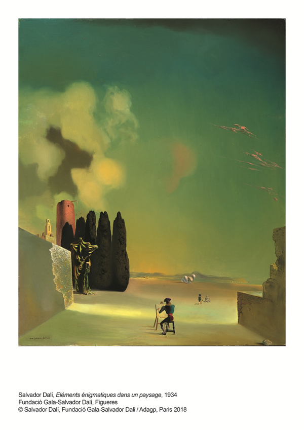 Dalì Elementi enigmatici in un paesaggio, 1934 © Salvador Dalí, Fundació Gala-Salvador Dalí / Adagp, Parigi 2019 Dalì Elementi enigmatici in un paesaggio, 1934 © Salvador Dalí, Fundació Gala-Salvador Dalí / Adagp, Parigi 2019