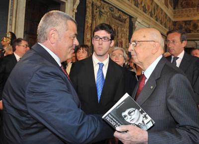 Giorgio Napolitano con Paolo e Matteo Dendena