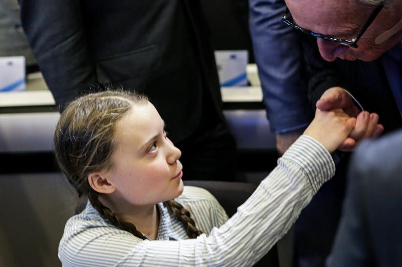 Greta Thunberg e Juncker (foto Lapresse) Greta Thunberg e Juncker (foto Lapresse)
