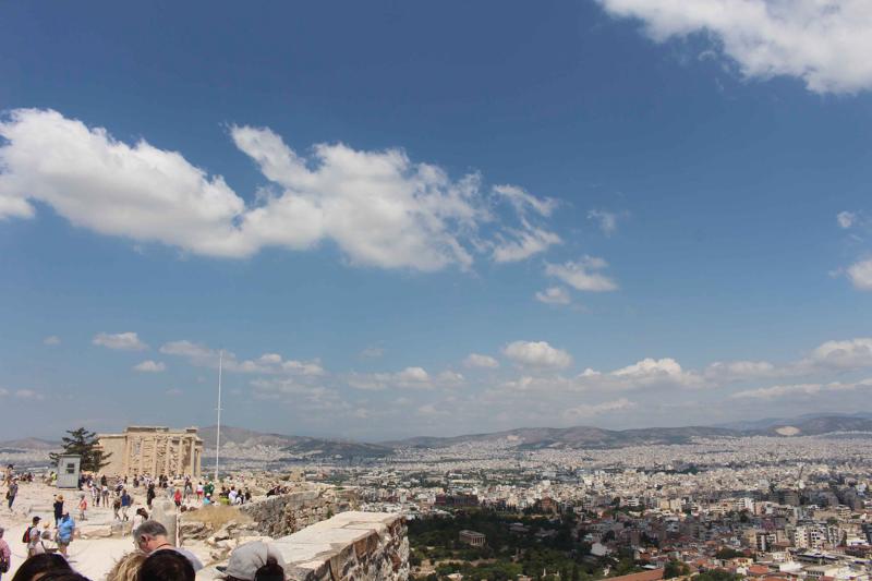 Il suggestivo panorama di Atene dall'acropoli