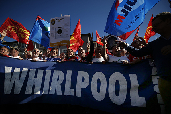 Whirpool, sindacati proclamano 8 ore di sciopero nazionale il 17 luglio