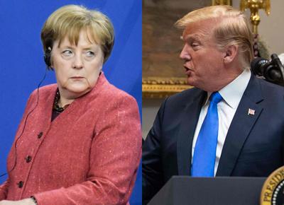 merkel trump ape